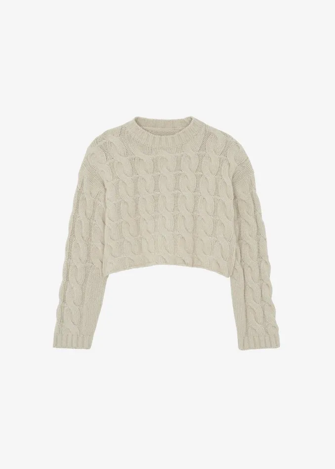 Women The Frankie Shop Knitwear Chandler Braided Sweater Beige