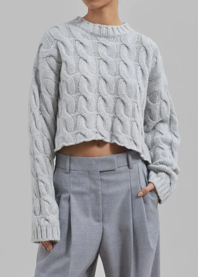 Women The Frankie Shop Knitwear Chandler Braided Sweater Grey