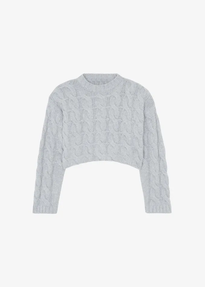 Women The Frankie Shop Knitwear Chandler Braided Sweater Grey
