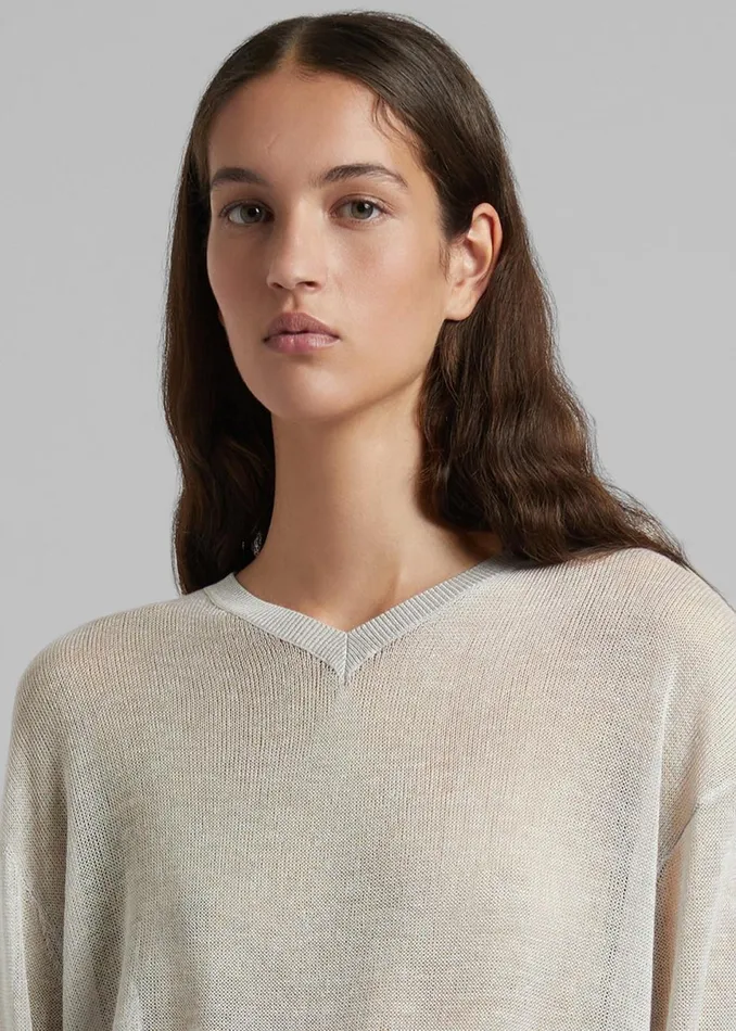 Women The Frankie Shop Knitwear Christopher Esber Djuno Knit Sweater Grey Melange