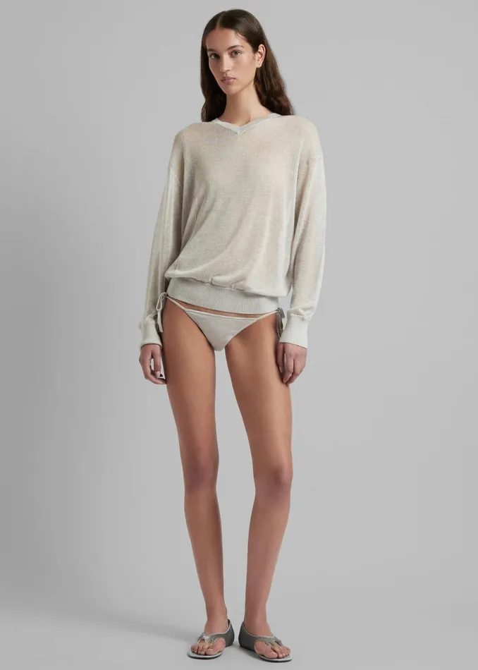 Women The Frankie Shop Knitwear Christopher Esber Djuno Knit Sweater Grey Melange