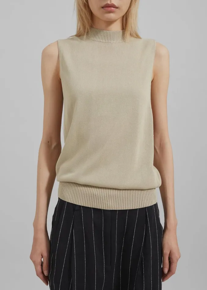 Women The Frankie Shop Knitwear Christopher Esber Petra Knit Cutaway Vest Siltstone