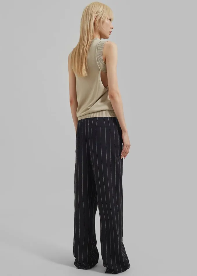 Women The Frankie Shop Knitwear Christopher Esber Petra Knit Cutaway Vest Siltstone