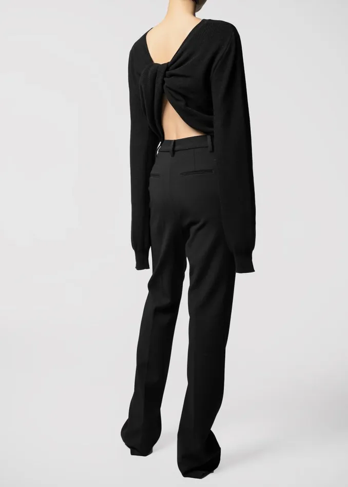 Women The Frankie Shop Knitwear Darcey Twisted Knit Top Black