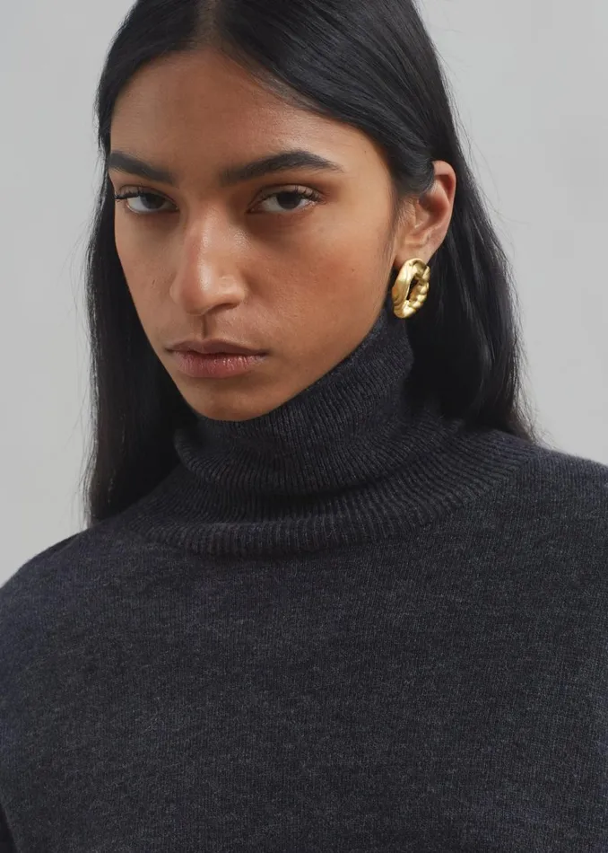 Women The Frankie Shop Knitwear Delia Wool Turtleneck Charcoal