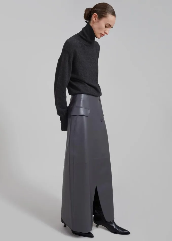 Women The Frankie Shop Knitwear Delia Wool Turtleneck Charcoal