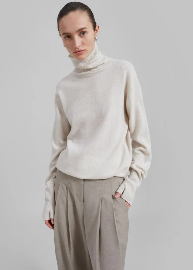 Women The Frankie Shop Knitwear Delia Wool Turtleneck Oat