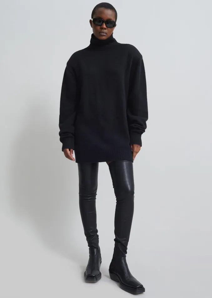 Women The Frankie Shop Knitwear Emilia Mini Padded Sweater Dress Black