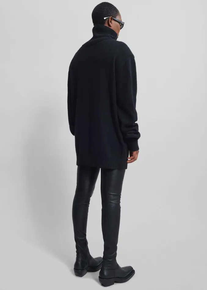 Women The Frankie Shop Knitwear Emilia Mini Padded Sweater Dress Black