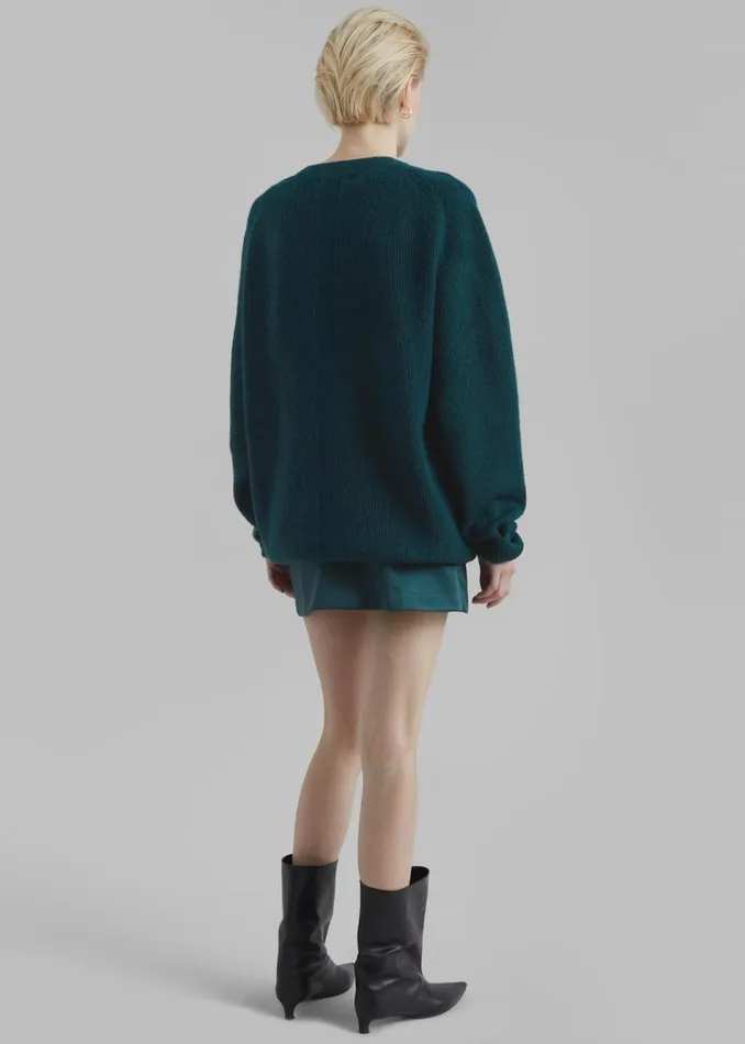 Women The Frankie Shop Knitwear Emory Sweater Deep Teal
