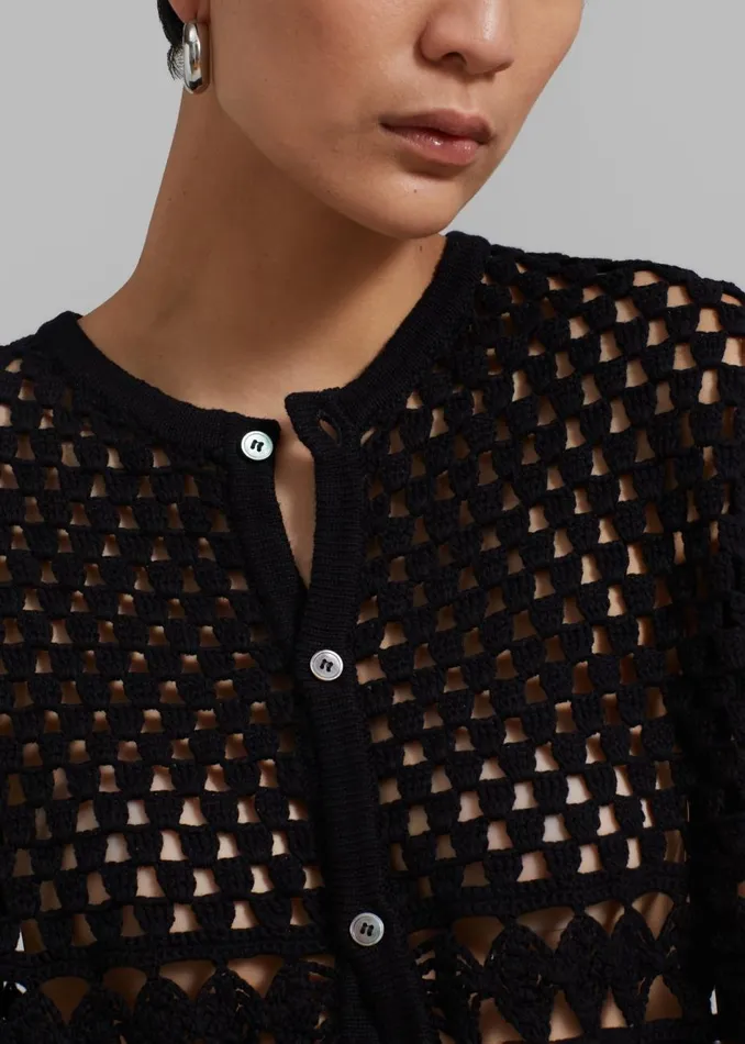 Women The Frankie Shop Knitwear Esme Crochet Vest Black