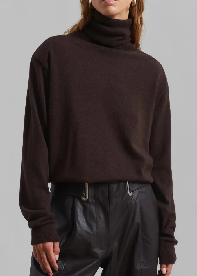 Women The Frankie Shop Knitwear Ines Thin Padded Turtleneck Brown