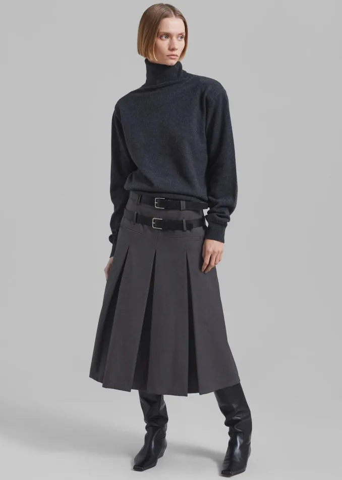 Women The Frankie Shop Knitwear Ines Thin Padded Turtleneck Charcoal