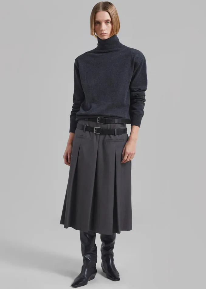 Women The Frankie Shop Knitwear Ines Thin Padded Turtleneck Charcoal