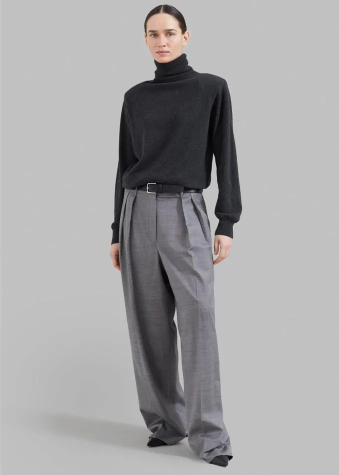 Women The Frankie Shop Knitwear Ines Thin Padded Turtleneck Charcoal