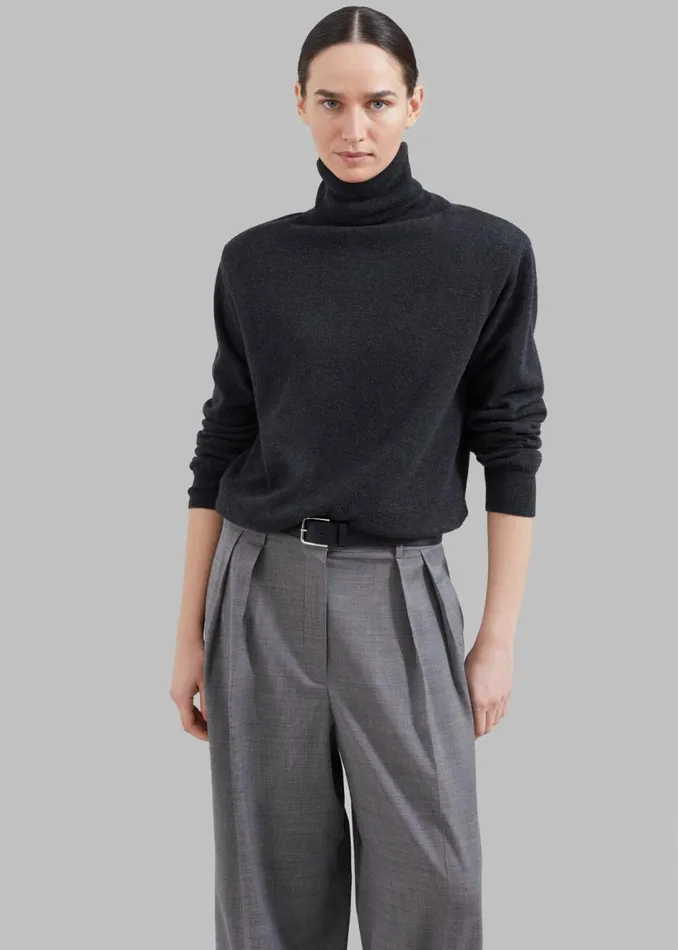 Women The Frankie Shop Knitwear Ines Thin Padded Turtleneck Charcoal