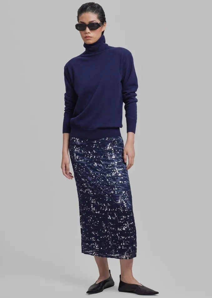 Women The Frankie Shop Knitwear Ines Thin Padded Turtleneck Navy