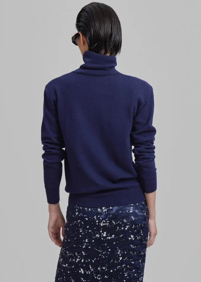 Women The Frankie Shop Knitwear Ines Thin Padded Turtleneck Navy