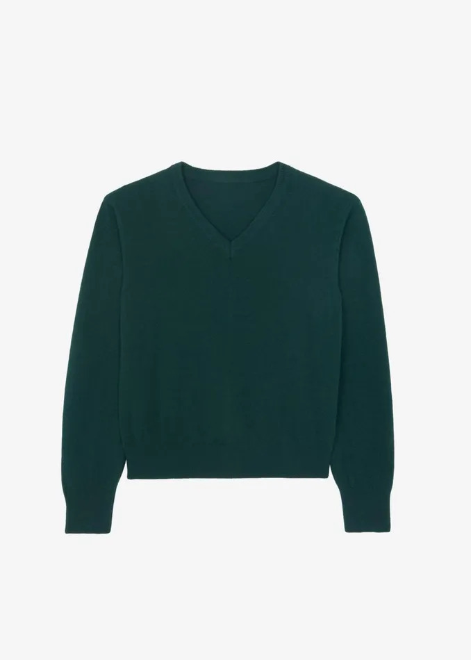 Women The Frankie Shop Knitwear Jada VNeck Sweater Forest Green