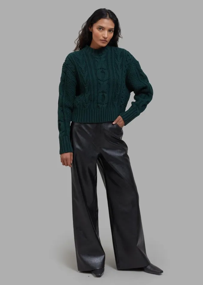 Women The Frankie Shop Knitwear Johel Braided Sweater Bottle Green