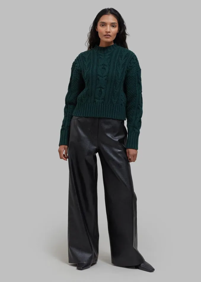 Women The Frankie Shop Knitwear Johel Braided Sweater Bottle Green
