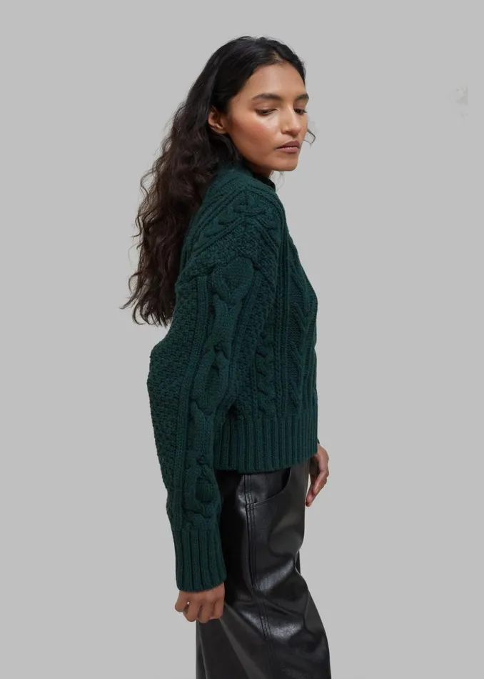 Women The Frankie Shop Knitwear Johel Braided Sweater Bottle Green