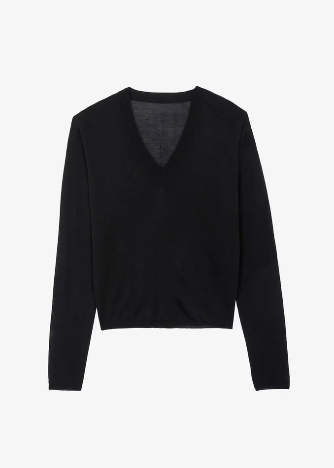 Women The Frankie Shop Knitwear Juro VNeck Knit Black