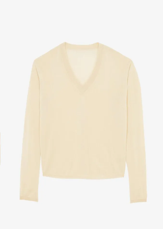 Women The Frankie Shop Knitwear Juro VNeck Knit Butter
