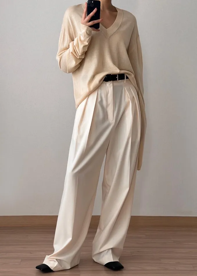 Women The Frankie Shop Knitwear Juro VNeck Knit Butter