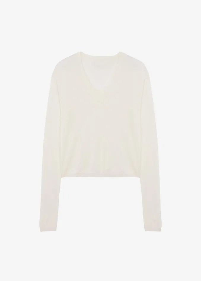 Women The Frankie Shop Knitwear Juro VNeck Knit Cream