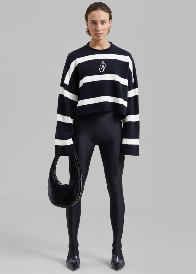 Women The Frankie Shop Knitwear JW Anderson Cropped Anchor Jumper Blackwhite