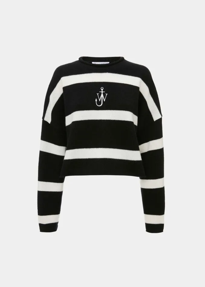 Women The Frankie Shop Knitwear JW Anderson Cropped Anchor Jumper Blackwhite