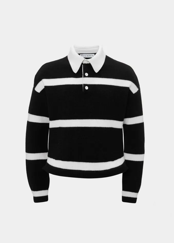 Women The Frankie Shop Knitwear JW Anderson Structured Polo Top Black