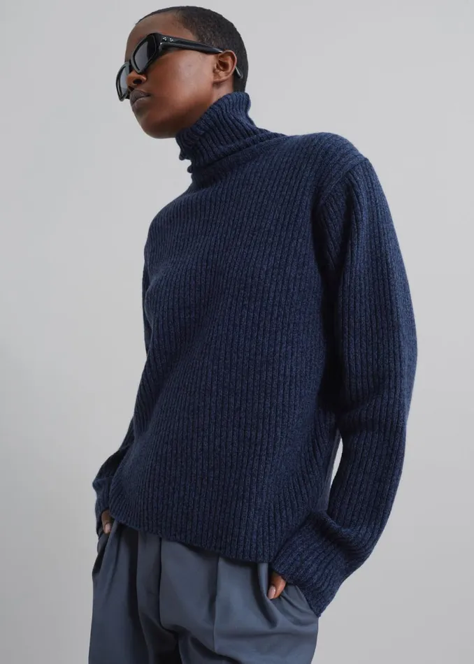 Women The Frankie Shop Knitwear Koda Wool Turtleneck Navy