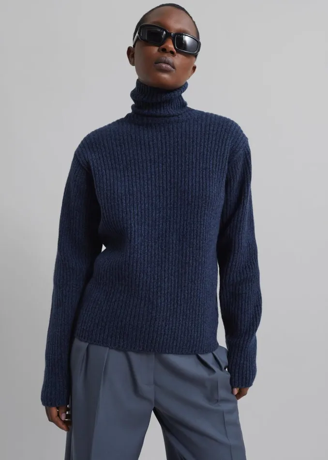 Women The Frankie Shop Knitwear Koda Wool Turtleneck Navy