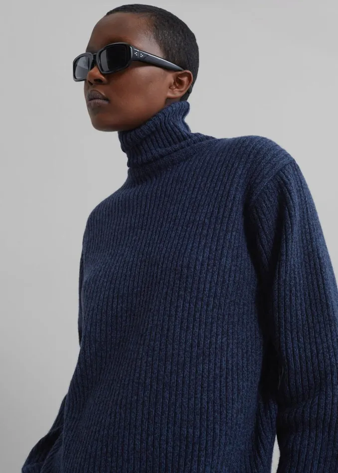 Women The Frankie Shop Knitwear Koda Wool Turtleneck Navy