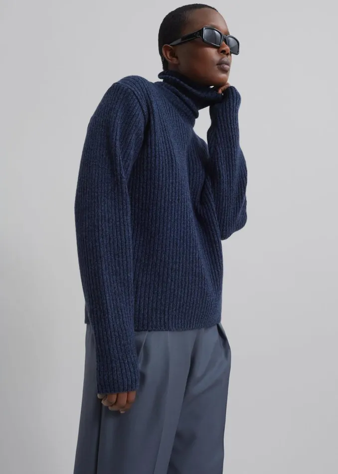 Women The Frankie Shop Knitwear Koda Wool Turtleneck Navy