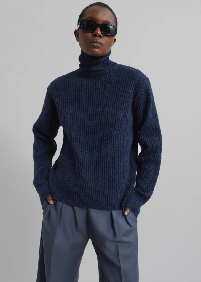 Women The Frankie Shop Knitwear Koda Wool Turtleneck Navy