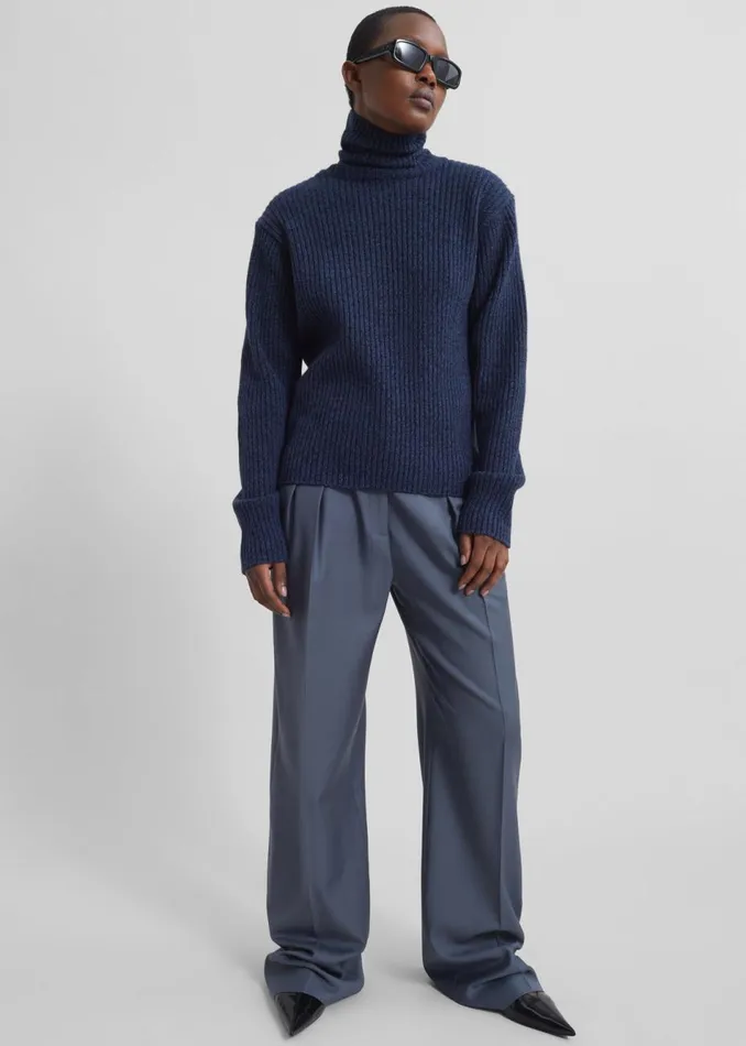 Women The Frankie Shop Knitwear Koda Wool Turtleneck Navy
