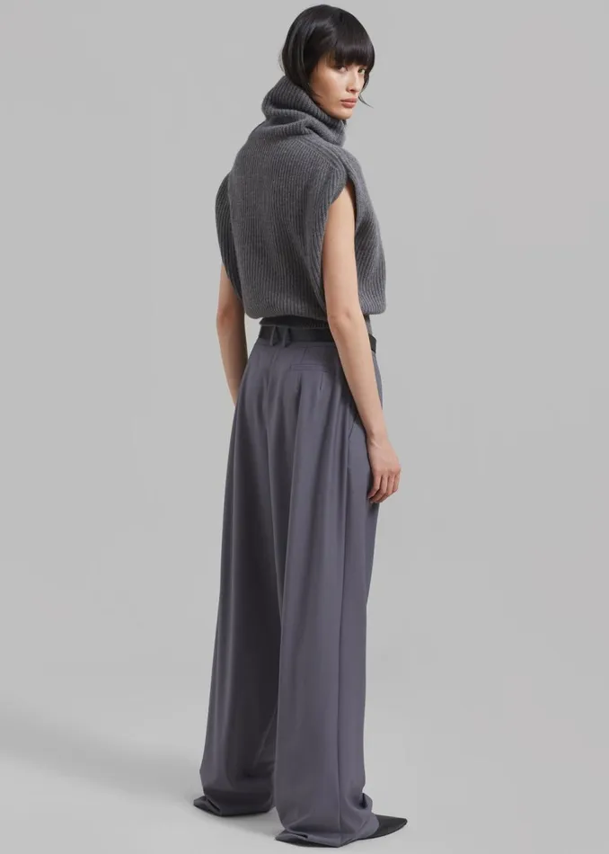 Women The Frankie Shop Knitwear Lana Sleeveless Turtleneck Grey