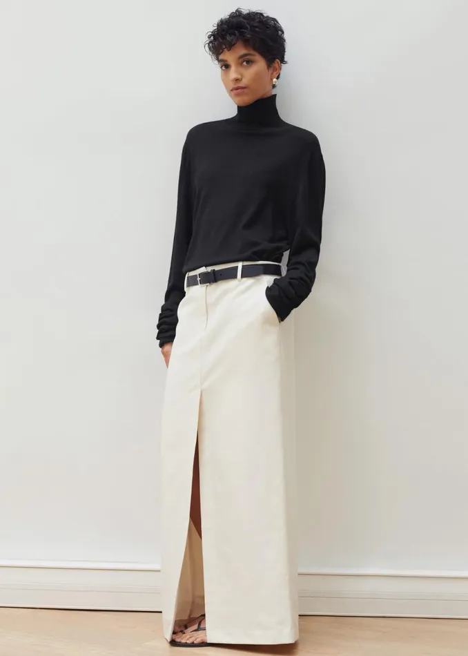 Women The Frankie Shop Knitwear Logan Wool Extra Long Sleeve Turtleneck Black