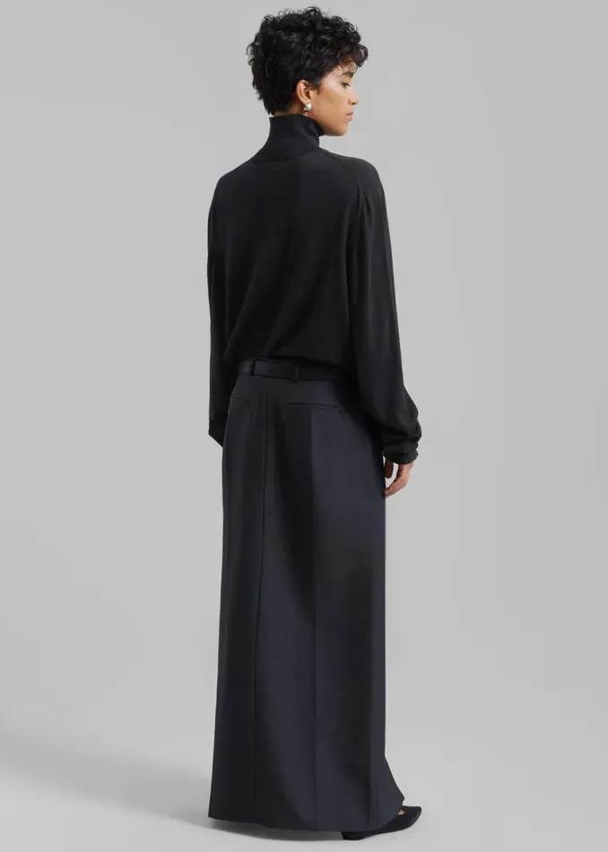 Women The Frankie Shop Knitwear Logan Wool Extra Long Sleeve Turtleneck Black