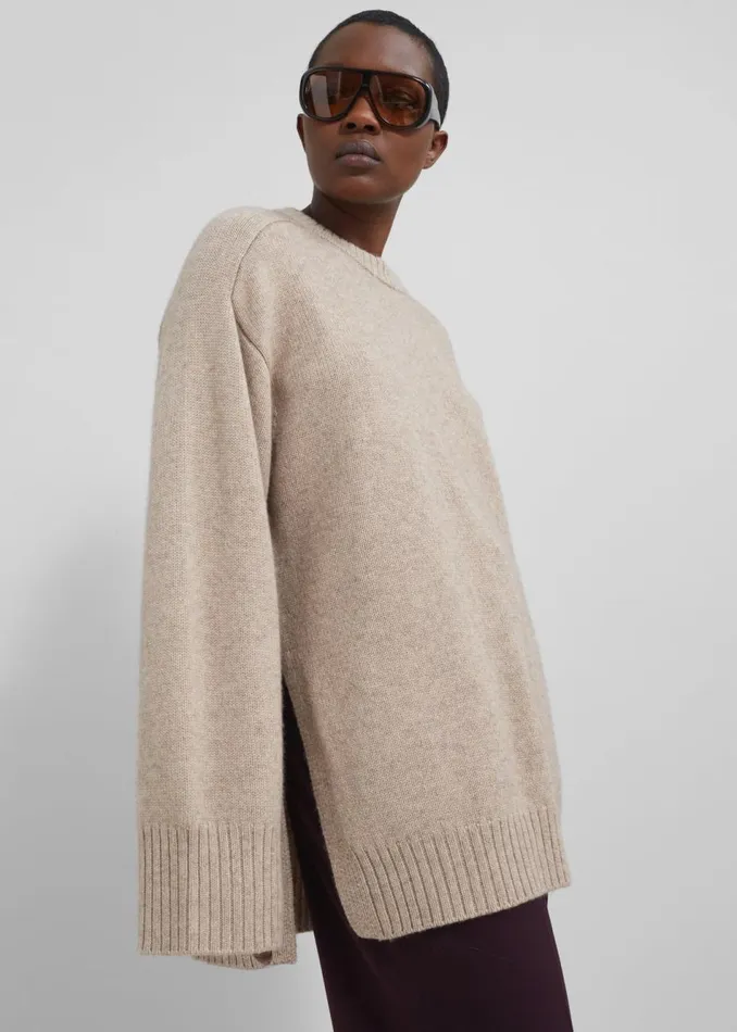 Women The Frankie Shop Knitwear Loulou Studio Safi Sweater Beige Melange