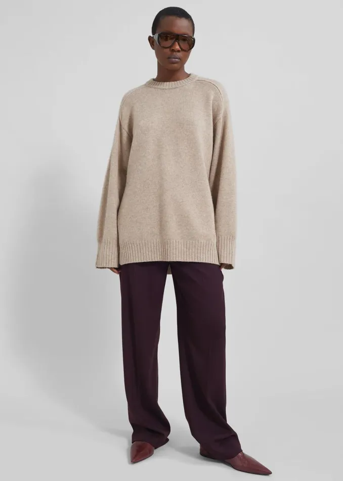 Women The Frankie Shop Knitwear Loulou Studio Safi Sweater Beige Melange
