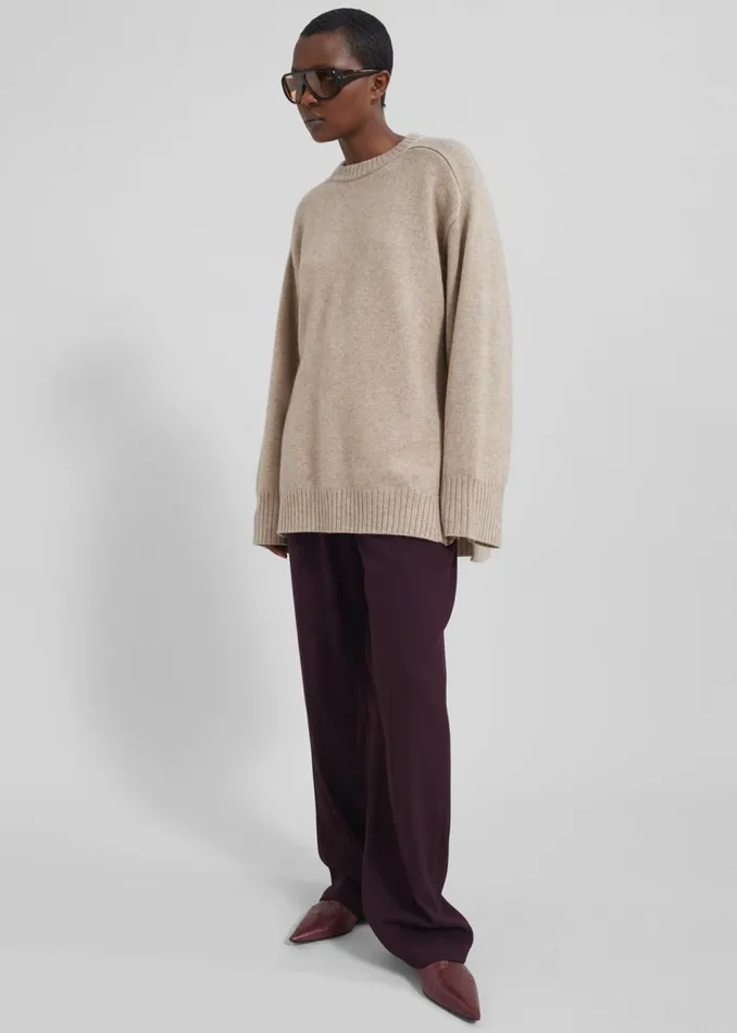Women The Frankie Shop Knitwear Loulou Studio Safi Sweater Beige Melange