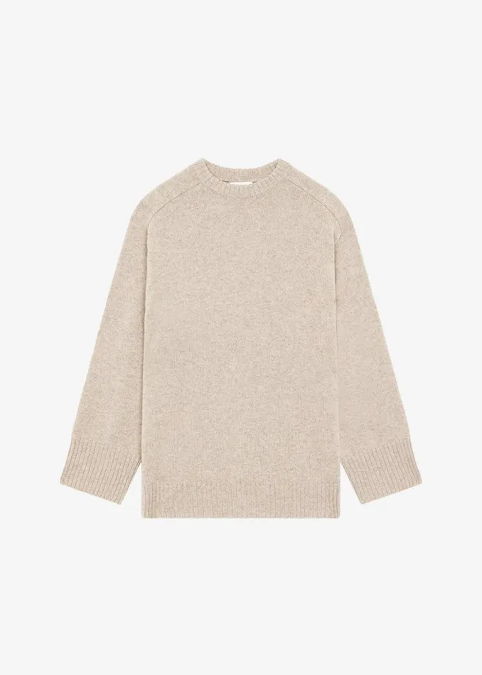 Women The Frankie Shop Knitwear Loulou Studio Safi Sweater Beige Melange