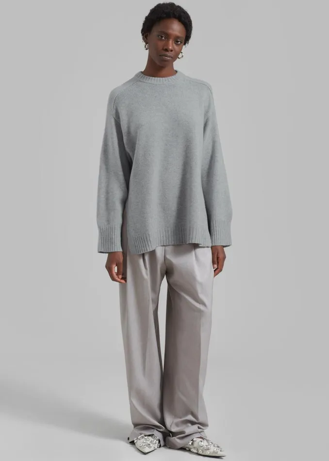 Women The Frankie Shop Knitwear Loulou Studio Safi Sweater Grey Melange