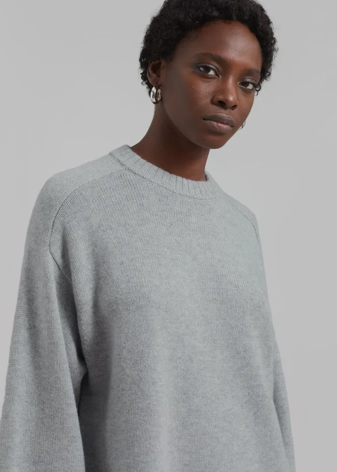 Women The Frankie Shop Knitwear Loulou Studio Safi Sweater Grey Melange