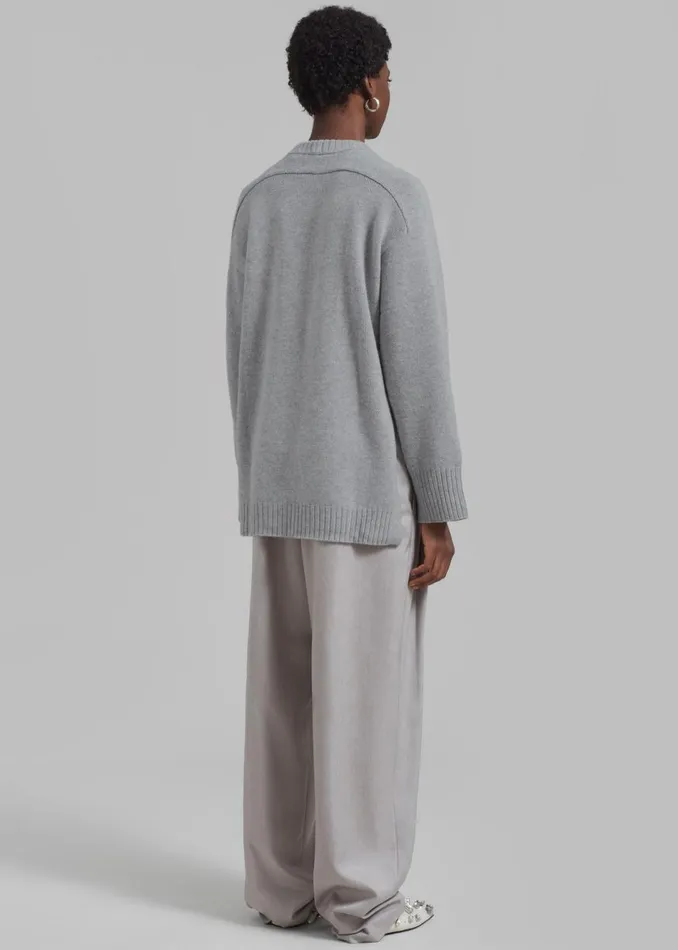 Women The Frankie Shop Knitwear Loulou Studio Safi Sweater Grey Melange
