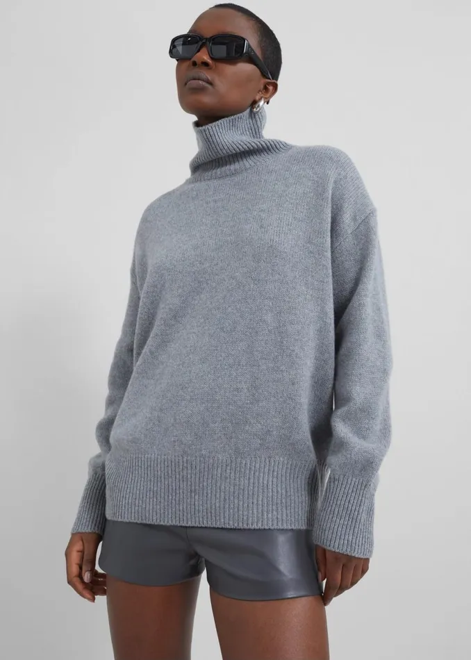 Women The Frankie Shop Knitwear Milani Wool Turtleneck Grey